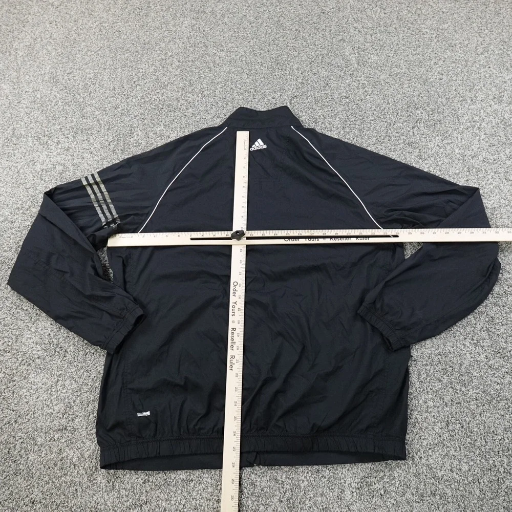 Adidas Jacket Mens L Black Climaproof Zip Track Windbreaker‎ Bomber Athletic Gym